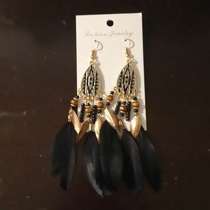 Black earrings fresh new earrings never used